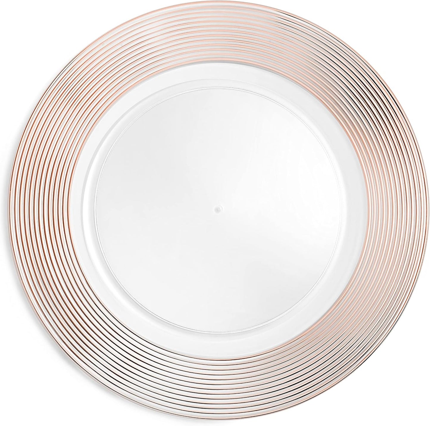 Gold Floral Charger Plates - 13-Inch Elegant Chargers - Set of 6 - For Small to Regular-Size Dinnerware & Soup Bowls - Suitable for Weddings, Parties, Anniversary, Thanksgiving