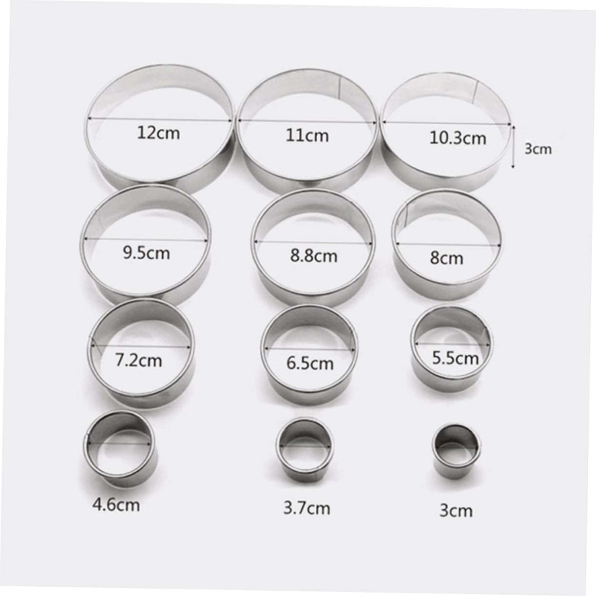 1 Set 12pcs Round Cookie Cutter Cookie Biscuit Cake Cookie Mini Cookie Cutters Donut Can Opener Electric Fondant s Biscuit Cutter Biscuit Mould Dessert Fudge Suite