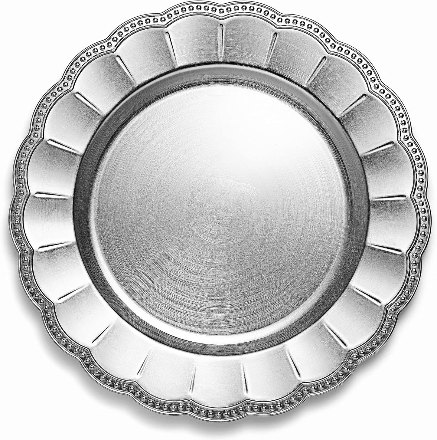 Gold Floral Charger Plates - 13-Inch Elegant Chargers - Set of 6 - For Small to Regular-Size Dinnerware & Soup Bowls - Suitable for Weddings, Parties, Anniversary, Thanksgiving